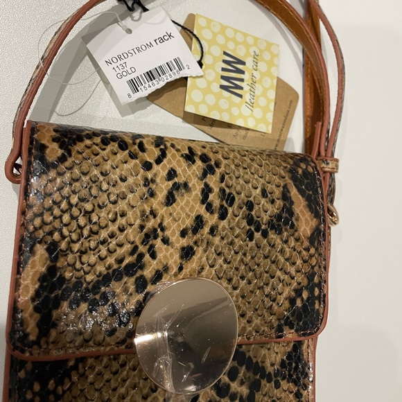 MW Most Wanted Python Snake Crossbody handbag, brown / gold plated - Picture 4 of 7